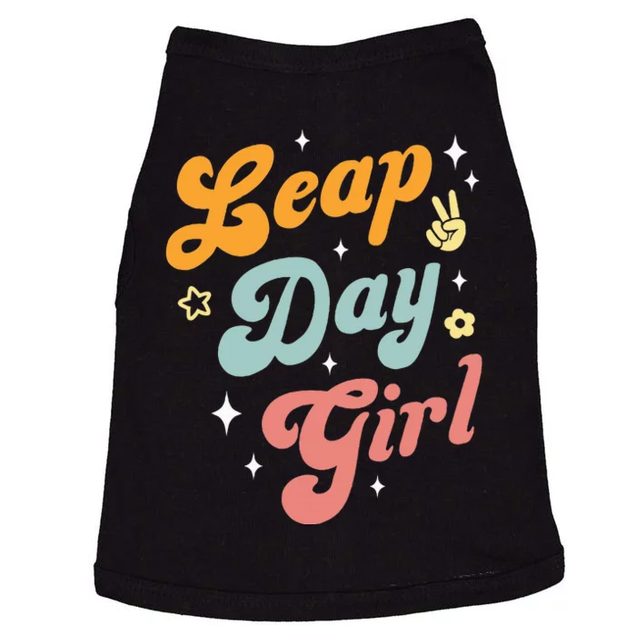 Cute Leap Day Girl Feb 29th Birthday Leap Day February 29 Doggie Tank