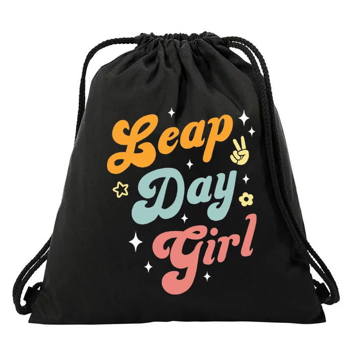 Cute Leap Day Girl Feb 29th Birthday Leap Day February 29 Drawstring Bag