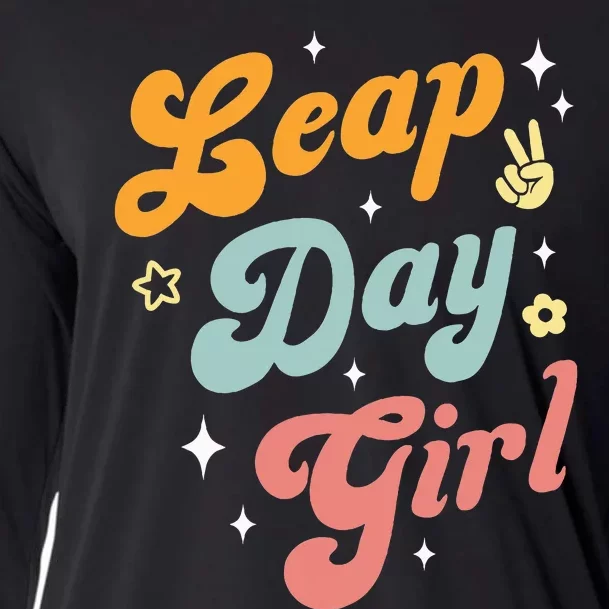 Cute Leap Day Girl Feb 29th Birthday Leap Day February 29 Cooling Performance Long Sleeve Crew