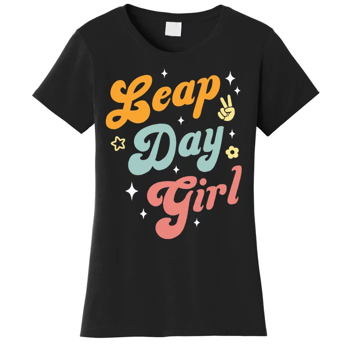 Cute Leap Day Girl Feb 29th Birthday Leap Day February 29 Women's T-Shirt