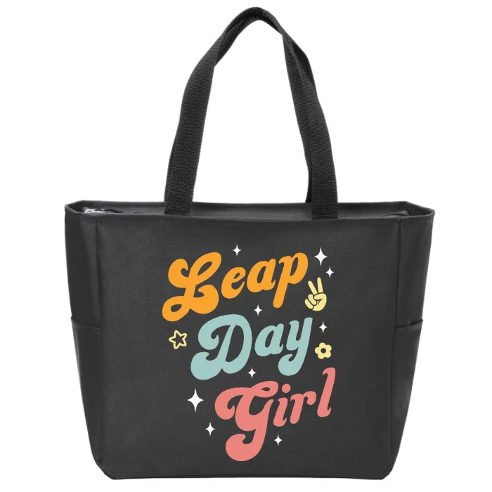 Cute Leap Day Girl Feb 29th Birthday Leap Day February 29 Zip Tote Bag