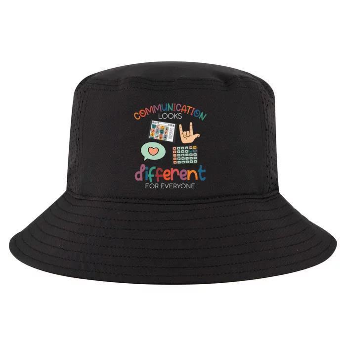 Communication Looks Different For Everyone Autism Awareness Cool Comfort Performance Bucket Hat