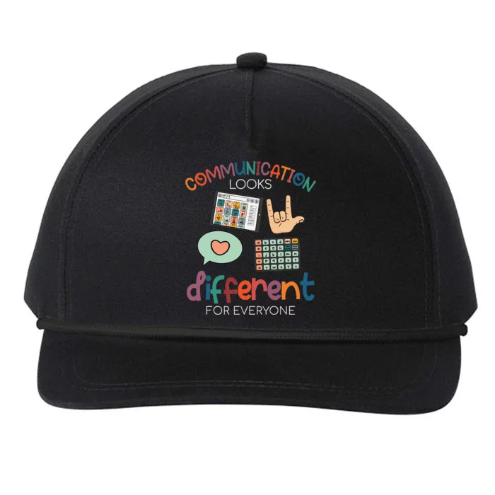 Communication Looks Different For Everyone Autism Awareness Snapback Five-Panel Rope Hat