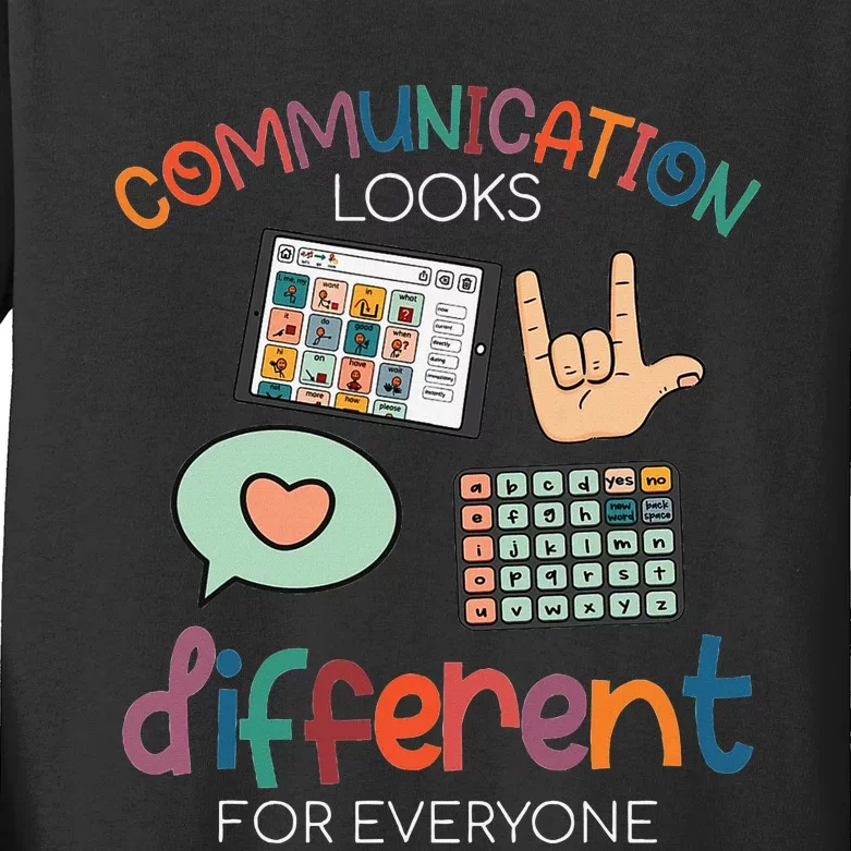 Communication Looks Different For Everyone Autism Awareness Kids Long Sleeve Shirt