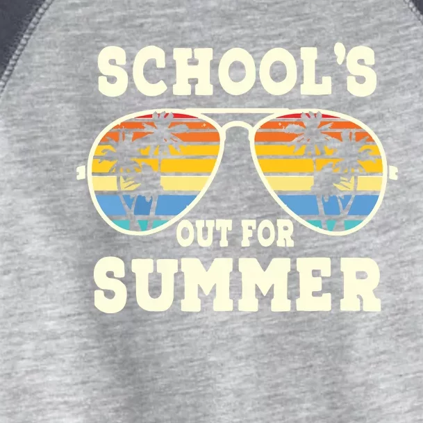 Cute Last Day Of School Schools Out For Summer Teacher Retro Toddler Fine Jersey T-Shirt