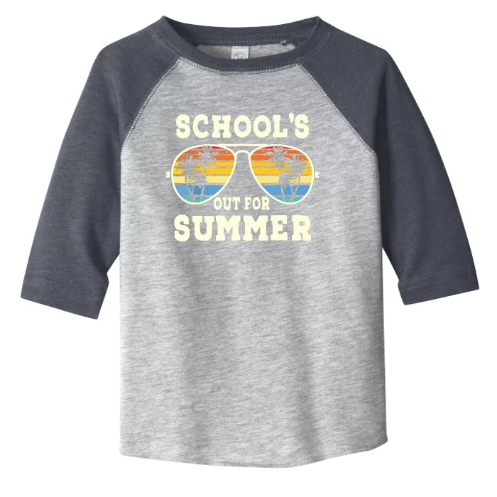 Cute Last Day Of School Schools Out For Summer Teacher Retro Toddler Fine Jersey T-Shirt