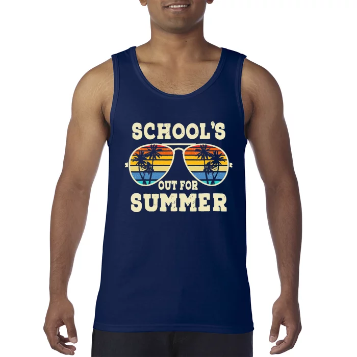 Cute Last Day Of School Schools Out For Summer Teacher Retro Tank Top