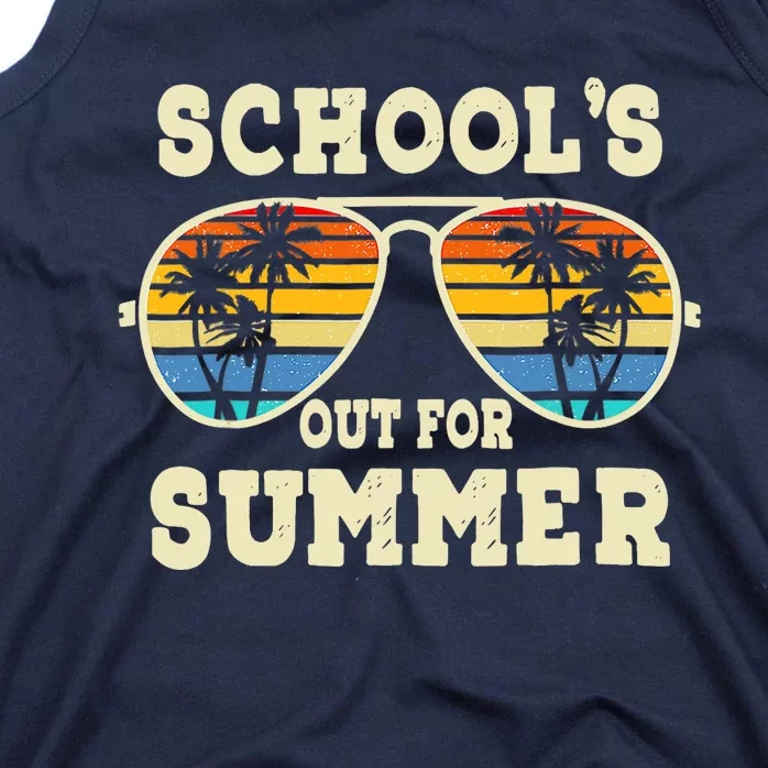 Cute Last Day Of School Schools Out For Summer Teacher Retro Tank Top