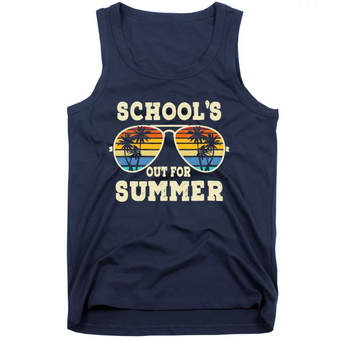 Cute Last Day Of School Schools Out For Summer Teacher Retro Tank Top