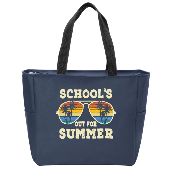 Cute Last Day Of School Schools Out For Summer Teacher Retro Zip Tote Bag