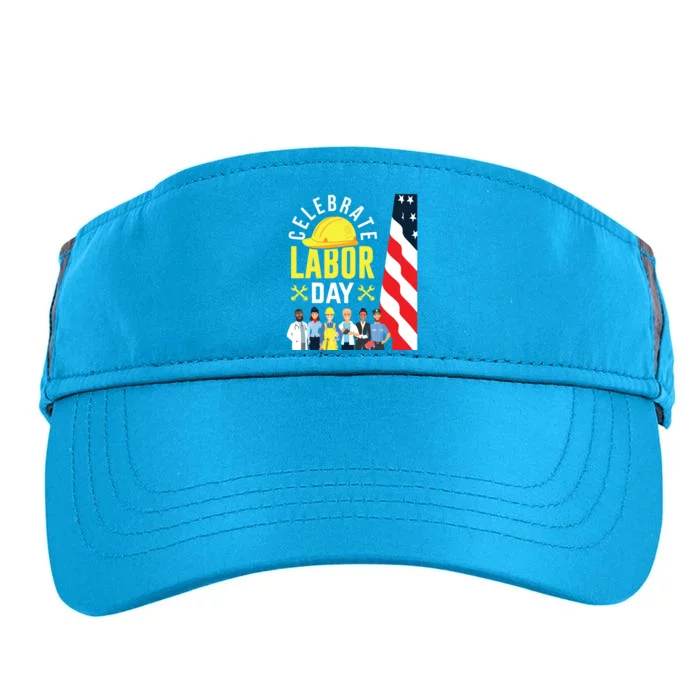 Celebrate Labor Day Graphic Design For American Workers Adult Drive Performance Visor