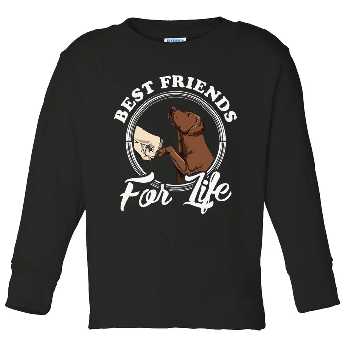 Chocolate Labrador Design Funny Chocolate Labrador Lovers Toddler Long Sleeve Shirt