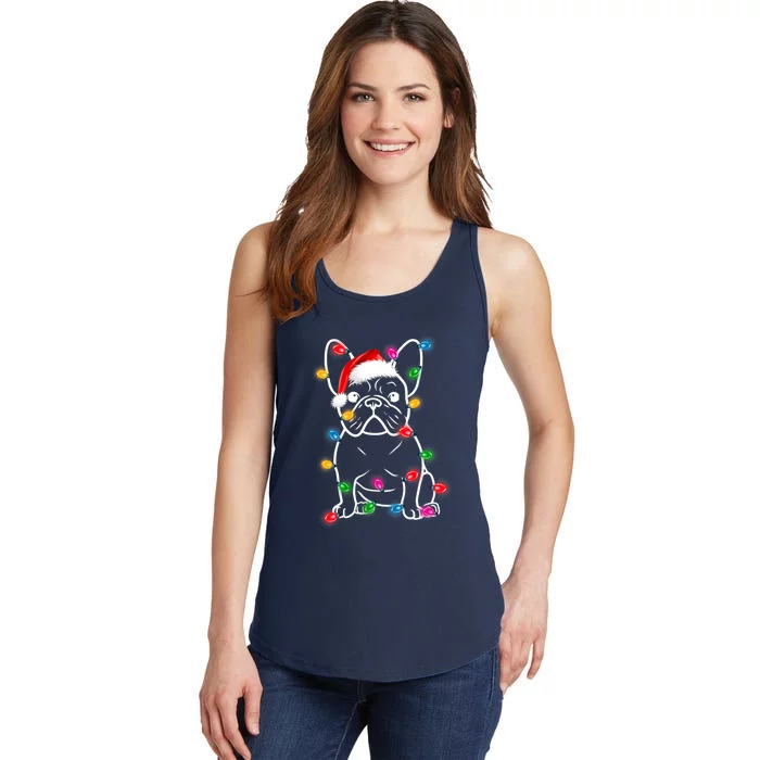 Christmas Lights Dog French Bulldog Ladies Essential Tank