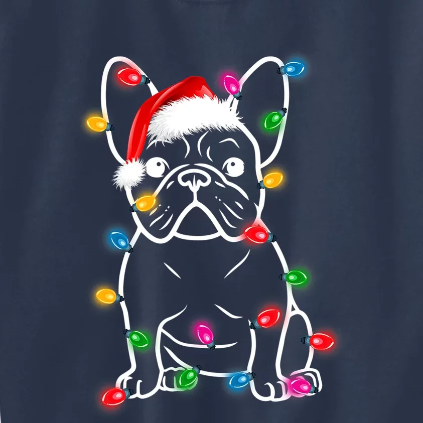 Christmas Lights Dog French Bulldog Kids Sweatshirt