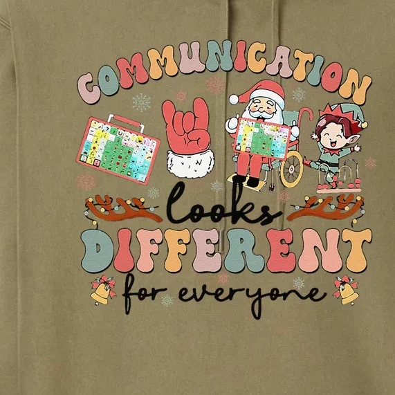 Communication Looks Different For Everyone Slp Christmas Premium Hoodie