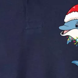 Christmas Lights Dolphin Wearing Xmas Hat Dolphin Lover Softstyle Adult Sport Polo