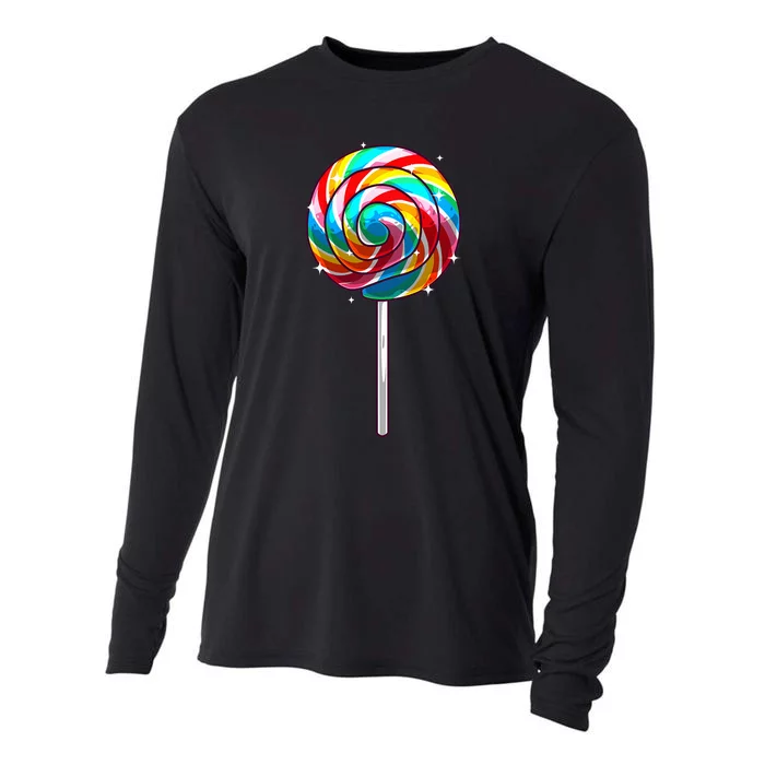 Cute Lollipop Design Lollipop Candy Lover Cooling Performance Long Sleeve Crew