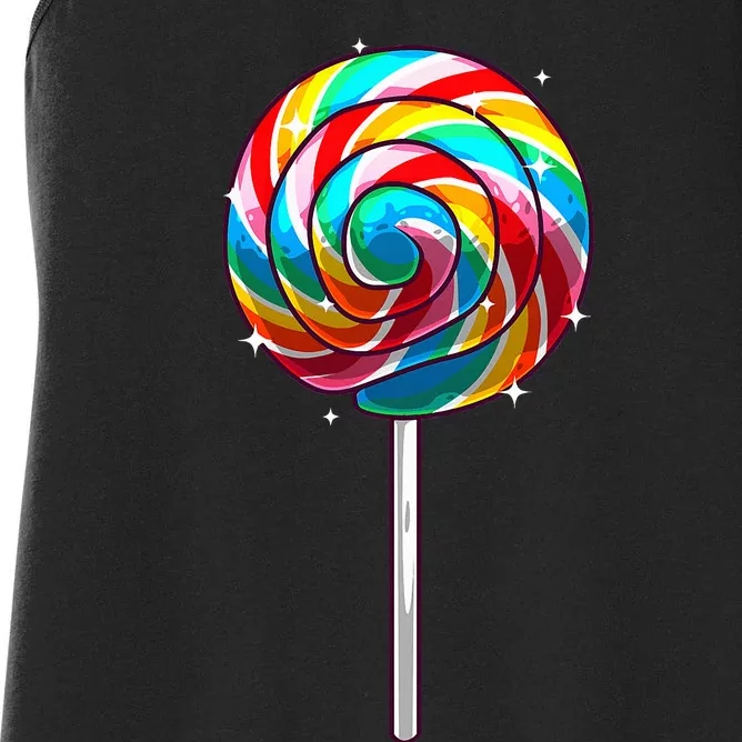 Cute Lollipop Design Lollipop Candy Lover Women's Racerback Tank