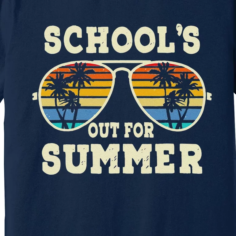 Cute Last Day Of School Schools Out For Summer Teacher Retro Premium T-Shirt