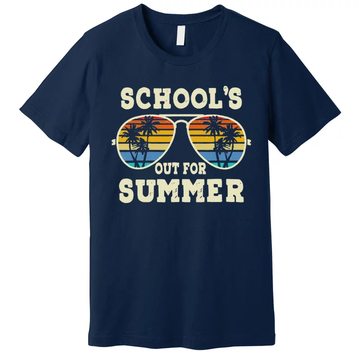 Cute Last Day Of School Schools Out For Summer Teacher Retro Premium T-Shirt