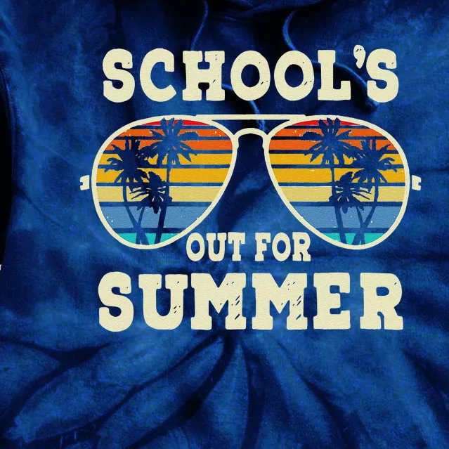 Cute Last Day Of School Schools Out For Summer Teacher Retro Tie Dye Hoodie