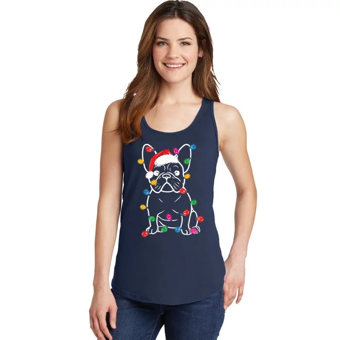 Christmas Lights Dog French Bulldog Ladies Essential Tank