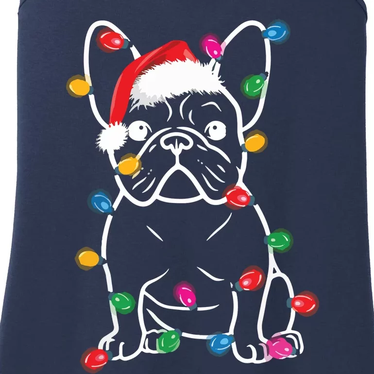 Christmas Lights Dog French Bulldog Ladies Essential Tank