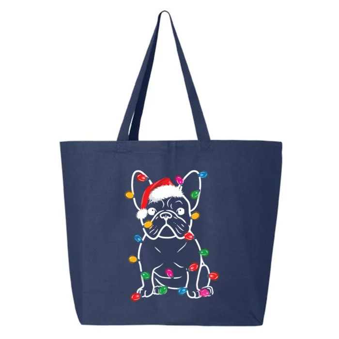 Christmas Lights Dog French Bulldog 25L Jumbo Tote