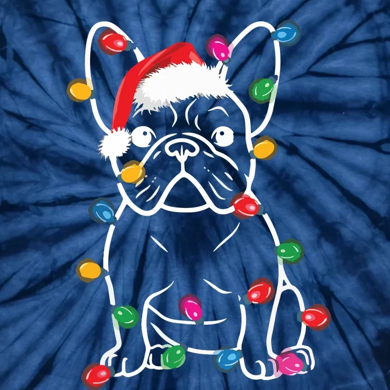 Christmas Lights Dog French Bulldog Tie-Dye T-Shirt