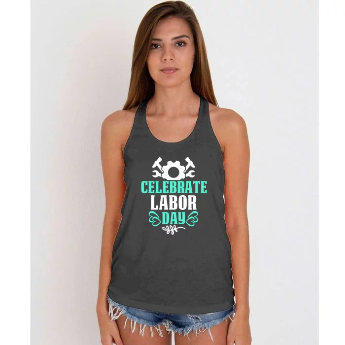 Celebrate Labor Day Gift Women's Knotted Racerback Tank