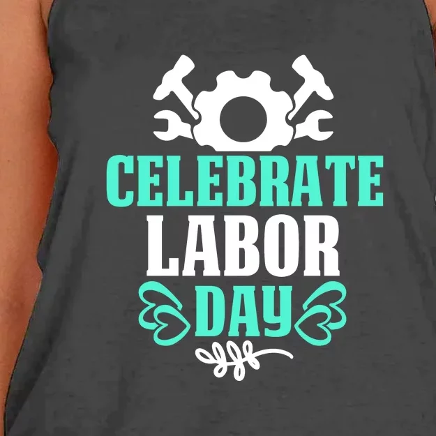 Celebrate Labor Day Gift Women's Knotted Racerback Tank