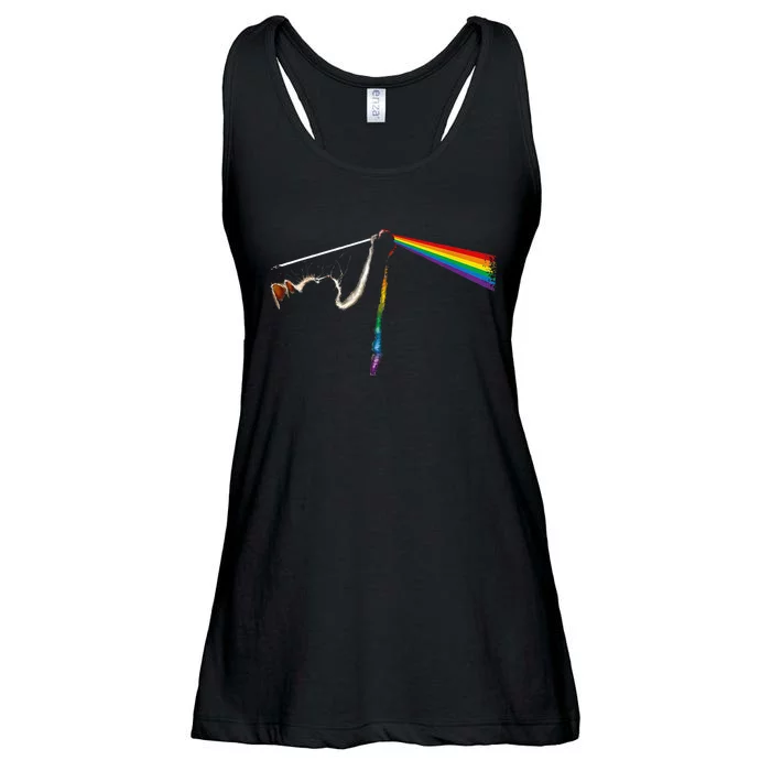 Cat Lover Dad Cat Mom Prism Rainbow Light Rock Music Ladies Essential Flowy Tank