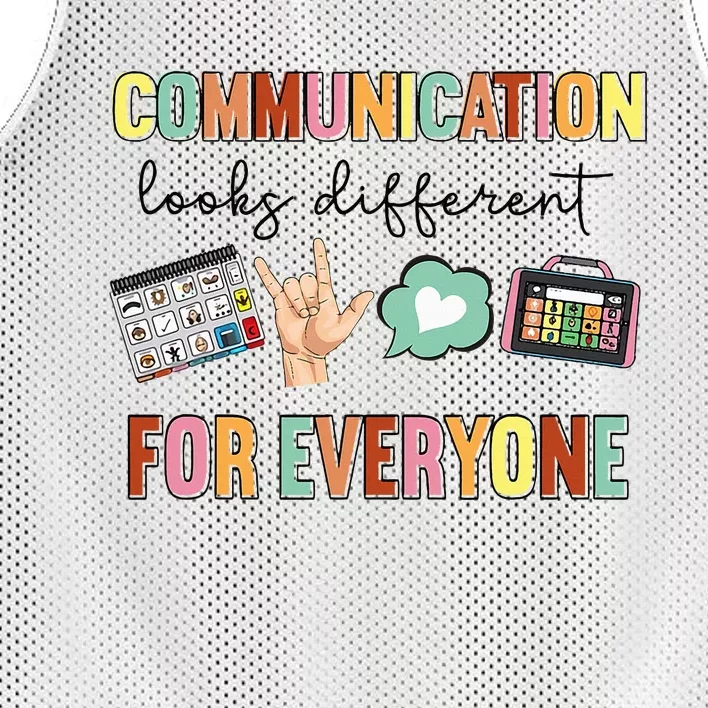 Communication Looks Different For Everyone Speech Therapy Mesh Reversible Basketball Jersey Tank