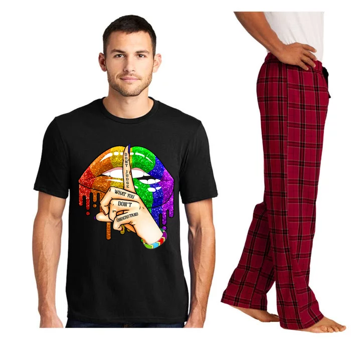 Cool Lips Don't Judge What You Don't Understand Lgbt Pride Great Gift Pajama Set