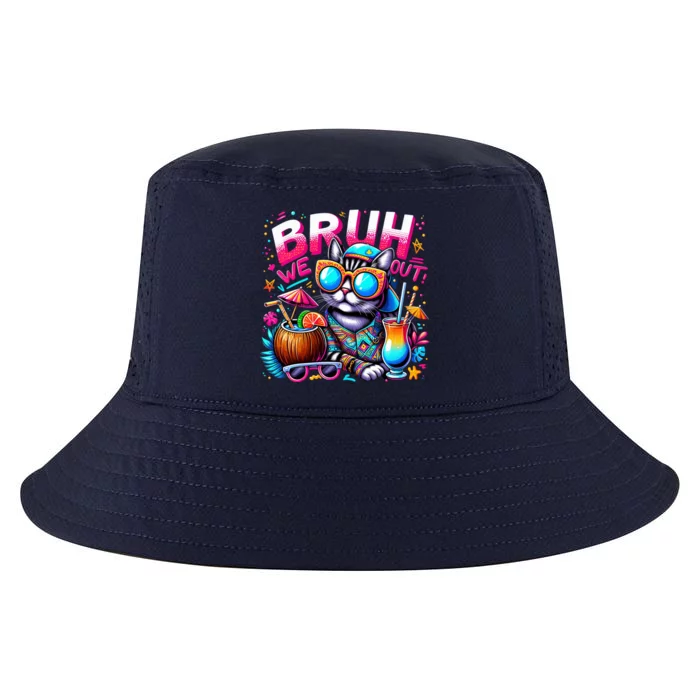 Cute Last Day Of School Year Summer Cat Bruh We Out Great Gift Cool Comfort Performance Bucket Hat