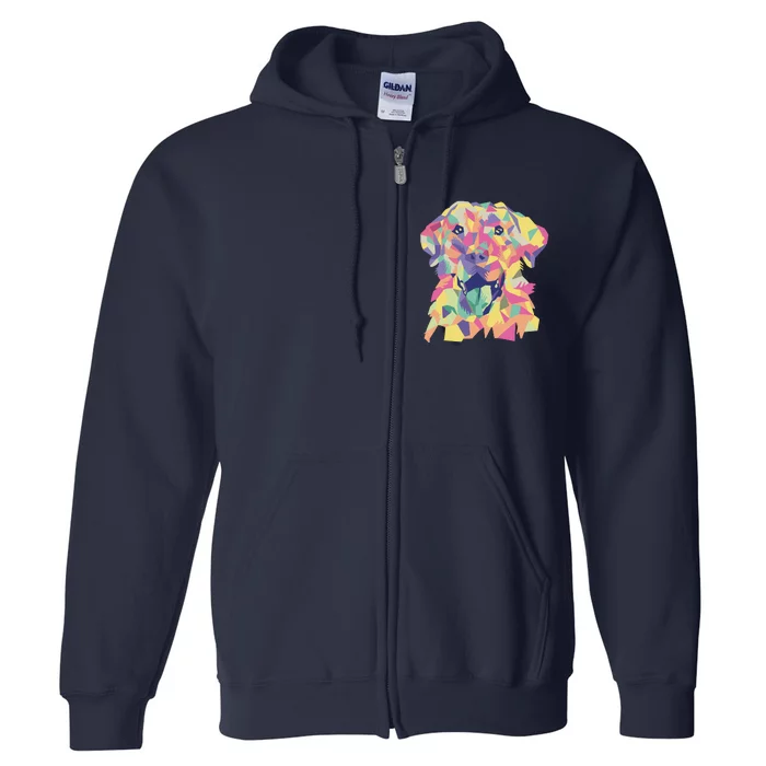 Colorful Labrador Dog Full Zip Hoodie