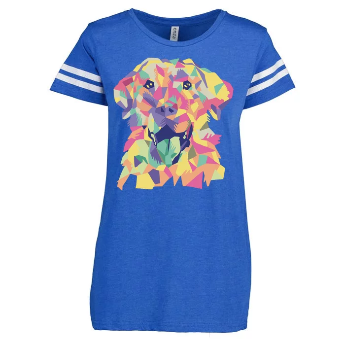 Colorful Labrador Dog Enza Ladies Jersey Football T-Shirt