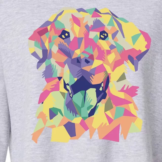 Colorful Labrador Dog Cropped Pullover Crew