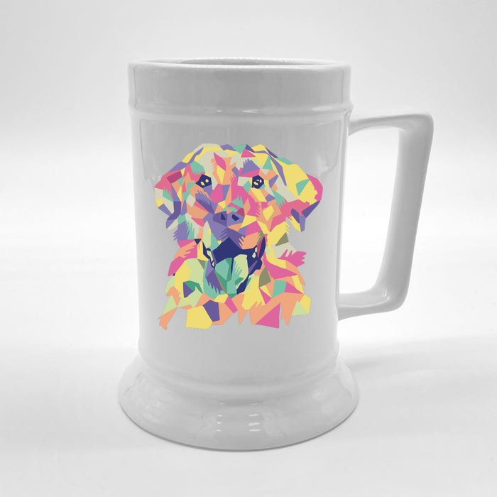 Colorful Labrador Dog Front & Back Beer Stein