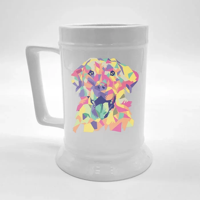 Colorful Labrador Dog Front & Back Beer Stein