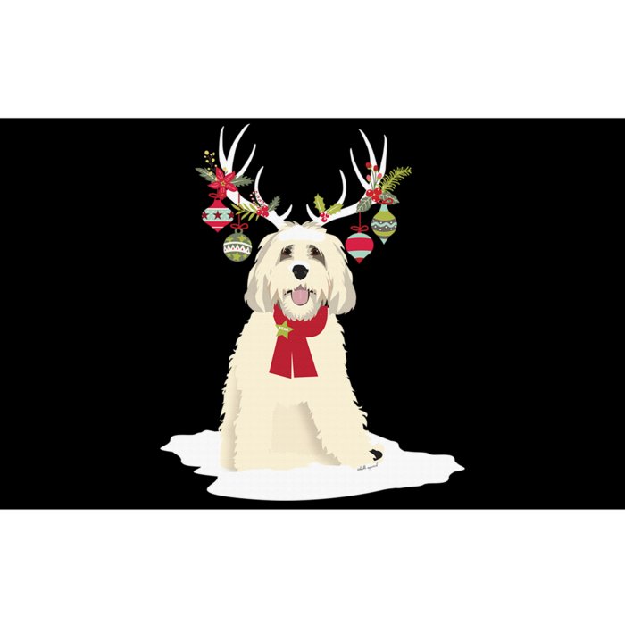 Cute Labradoodle Doodle Christmas Reindeer Graphic Holiday Bumper Sticker