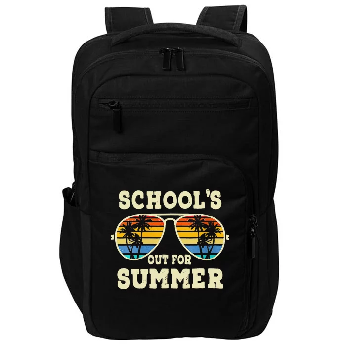 Cute Last Day Of School Schools Out For Summer Teacher Retro Gift Impact Tech Backpack