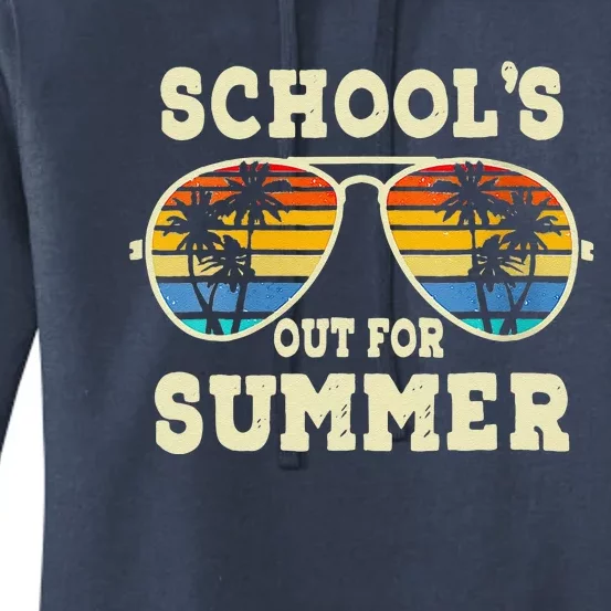 Cute Last Day Of School Schools Out For Summer Teacher Retro Gift Women's Pullover Hoodie