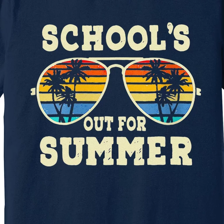 Cute Last Day Of School Schools Out For Summer Teacher Retro Gift Premium T-Shirt