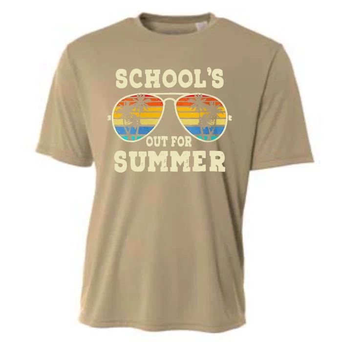 Cute Last Day Of School Schools Out For Summer Teacher Retro Gift Cooling Performance Crew T-Shirt