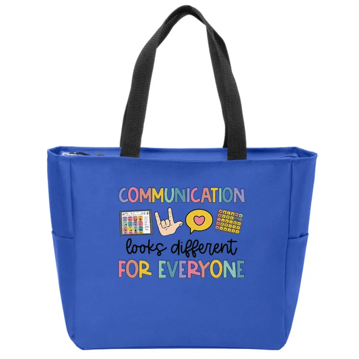 Communication Looks Different For Everyone Speech Therapy Gift Zip Tote Bag