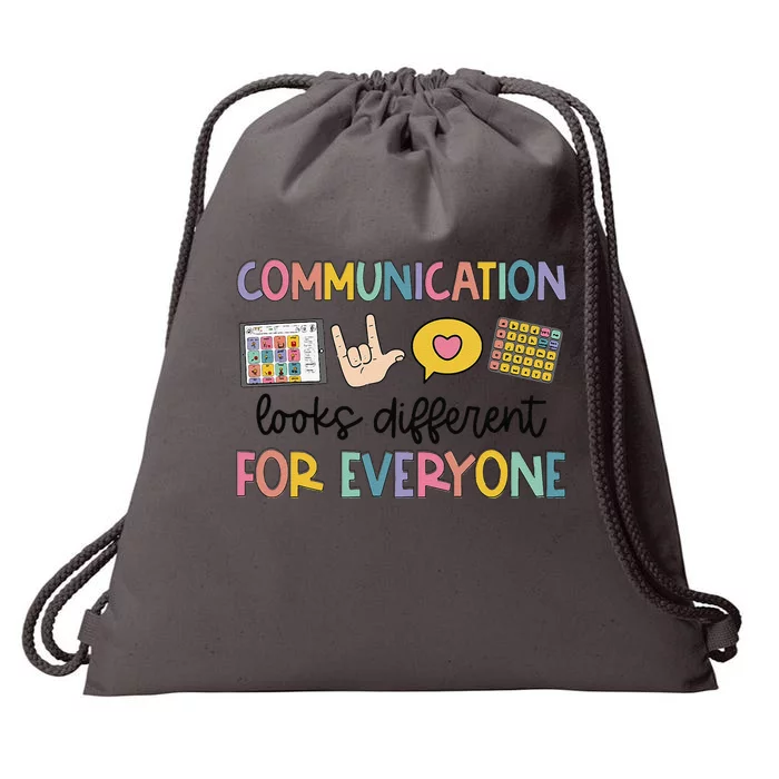 Communication Looks Different For Everyone Speech Therapy Gift Drawstring Bag