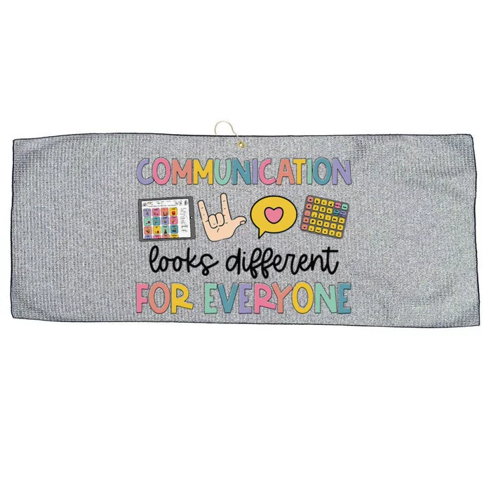 Communication Looks Different For Everyone Speech Therapy Gift Large Microfiber Waffle Golf Towel