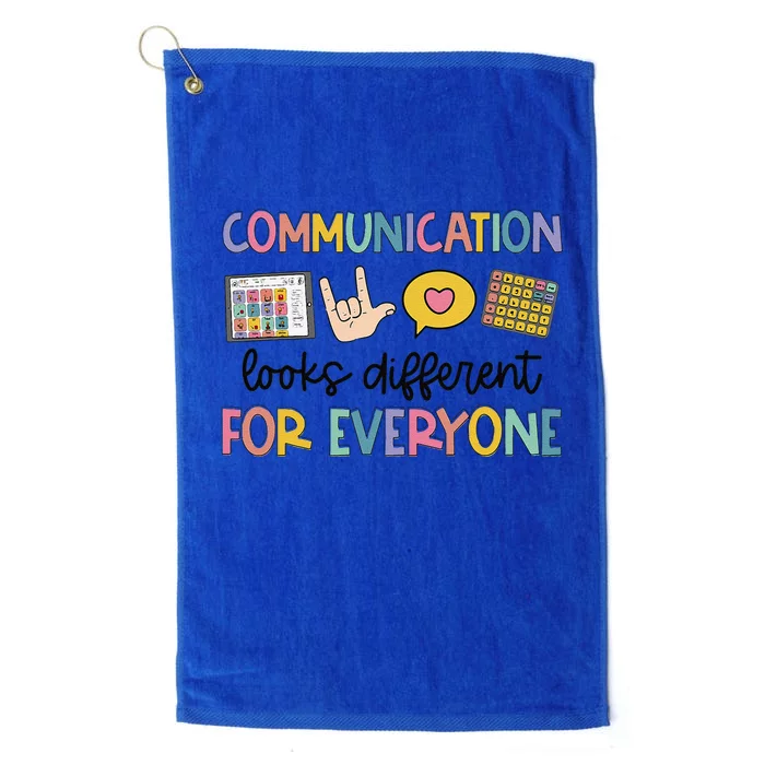 Communication Looks Different For Everyone Speech Therapy Gift Platinum Collection Golf Towel