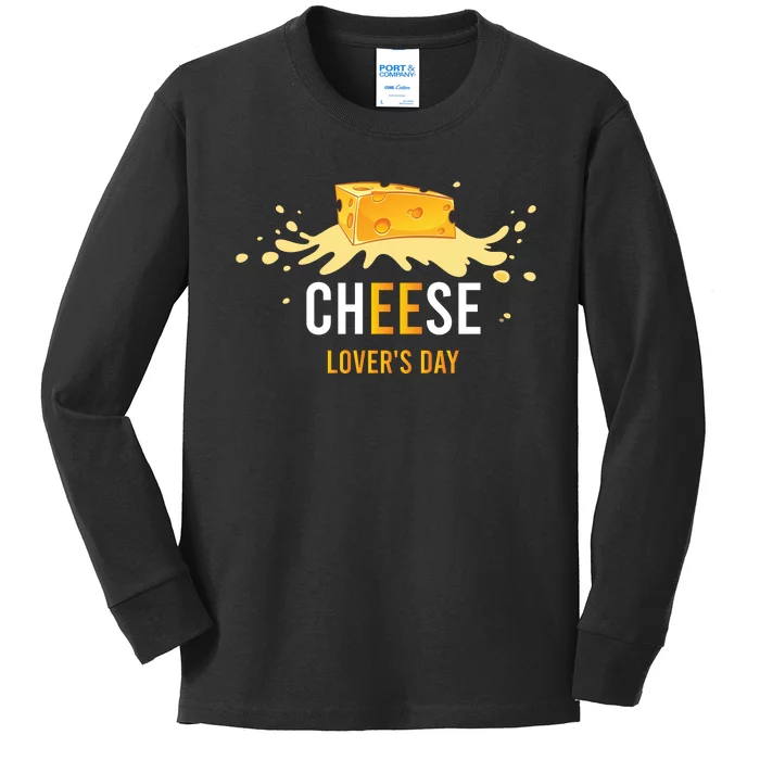 Cheese Lovers Day Kids Long Sleeve Shirt